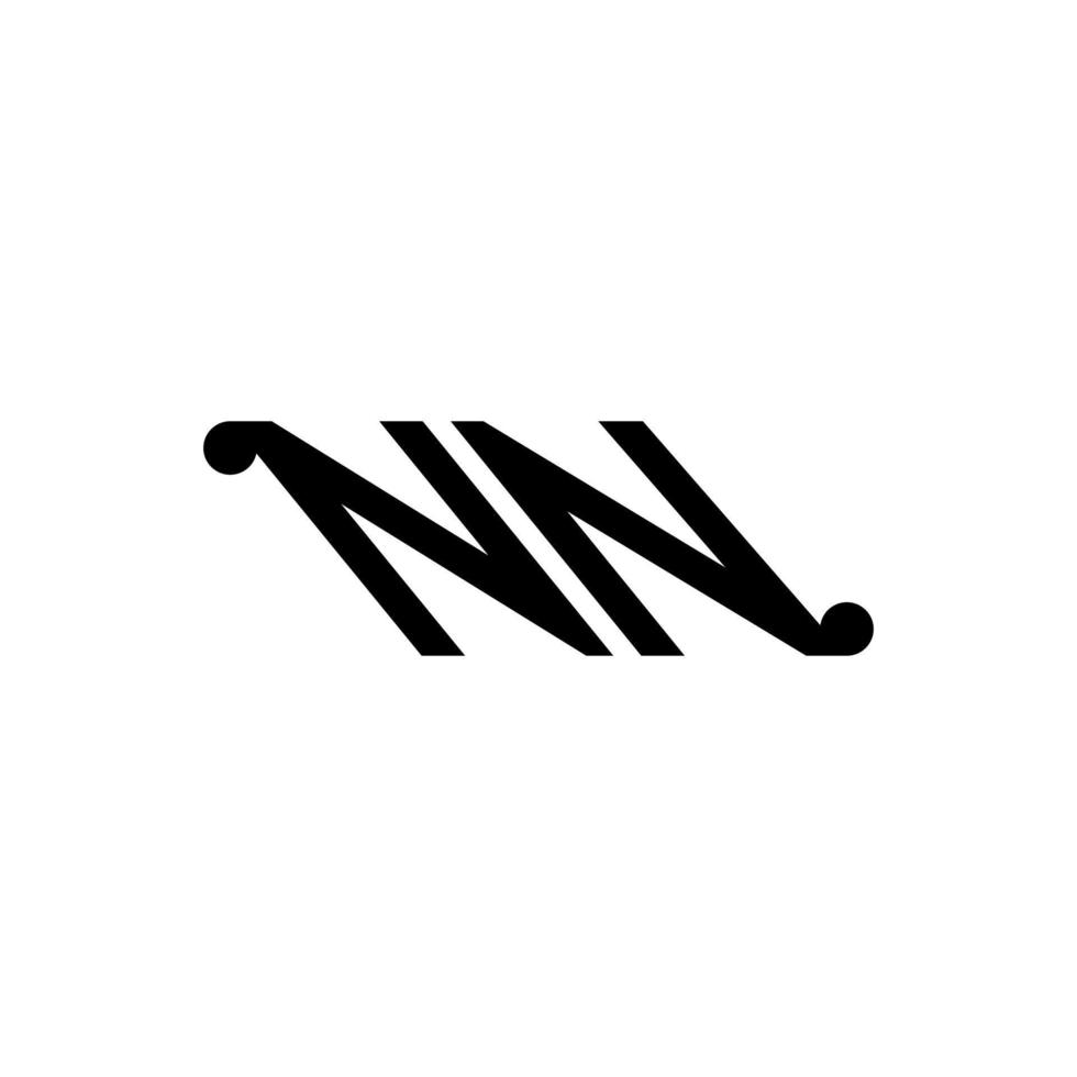 Diseño creativo del logotipo de la letra nn con gráfico vectorial vector