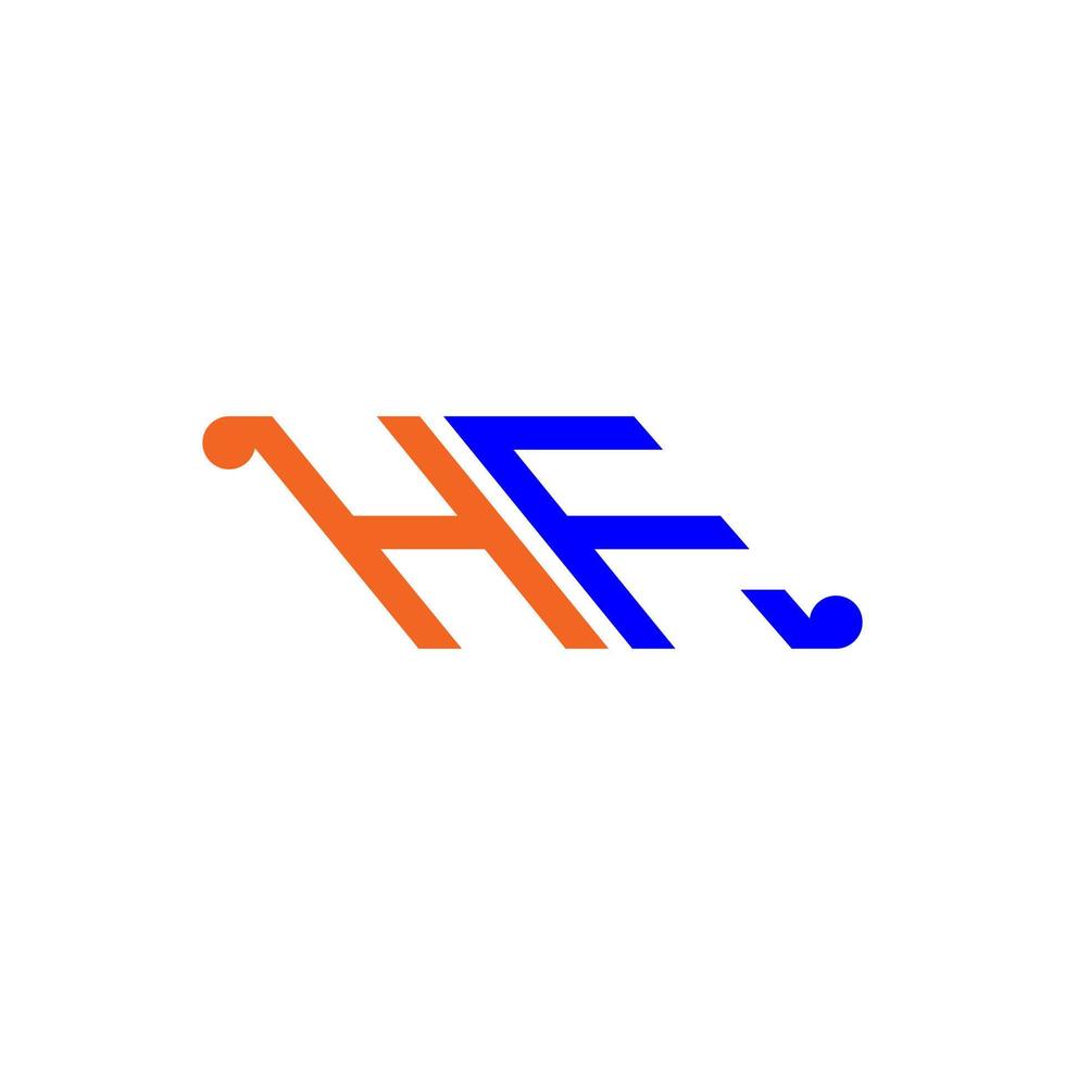 diseño creativo del logotipo de la letra hf con gráfico vectorial vector