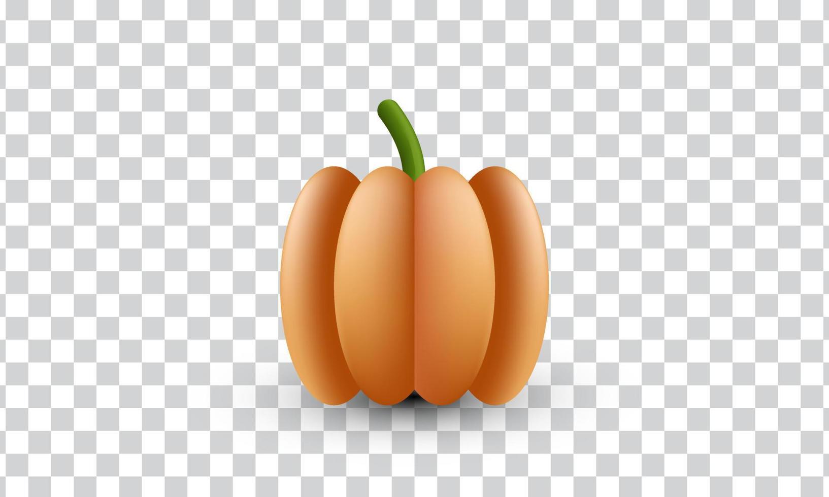 unique 3d pumpkin plant autumn festival symbol design icon isolated on vector