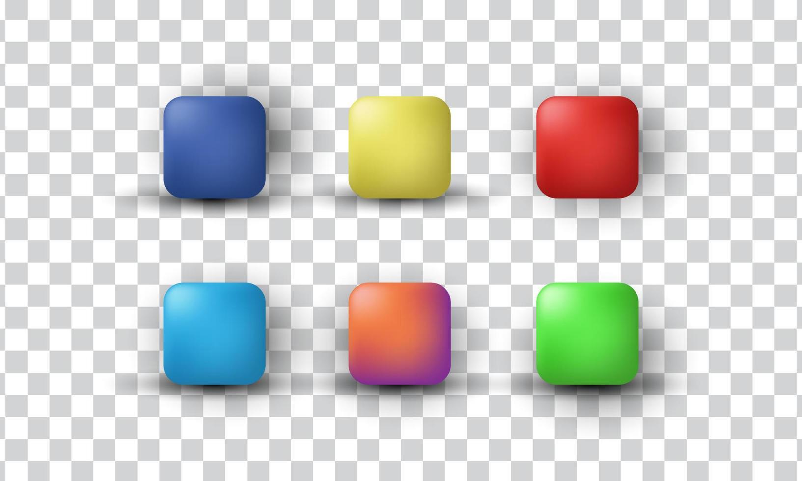 unique 3d minimal button social media icon design isolated on vector
