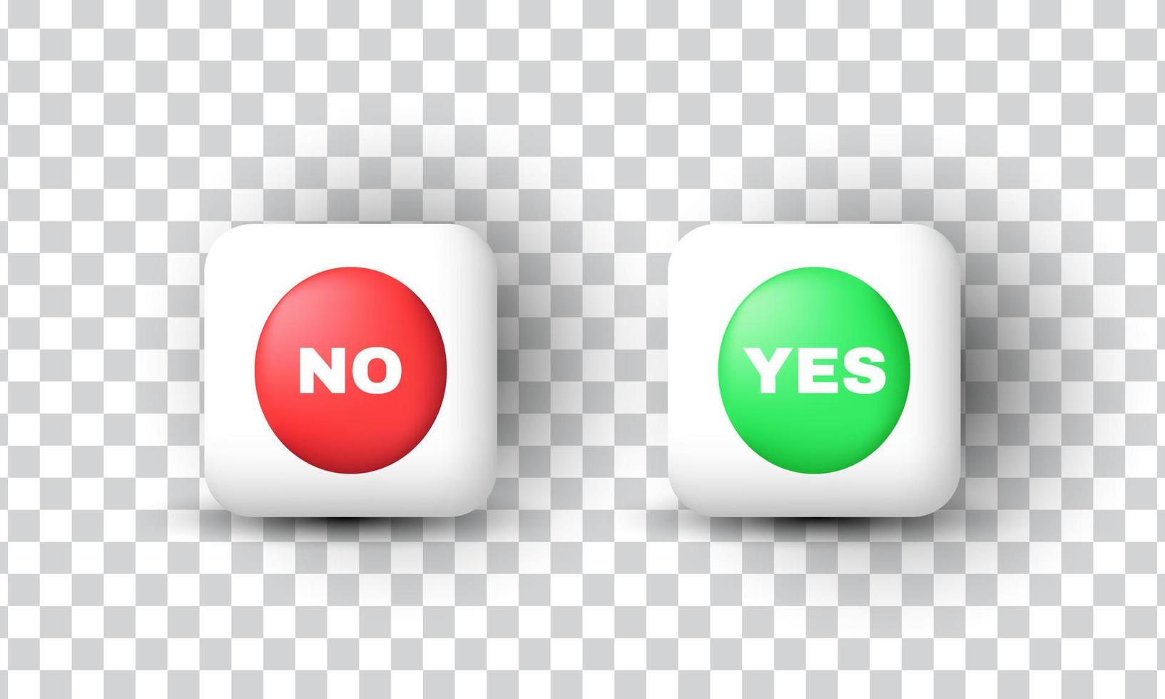 unique 3d style yes and no votes buttons icon design isolated on vector