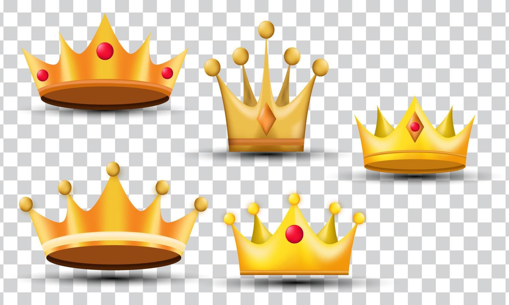 diseño de icono realista de corona de oro de colección única 3d aislado en vector