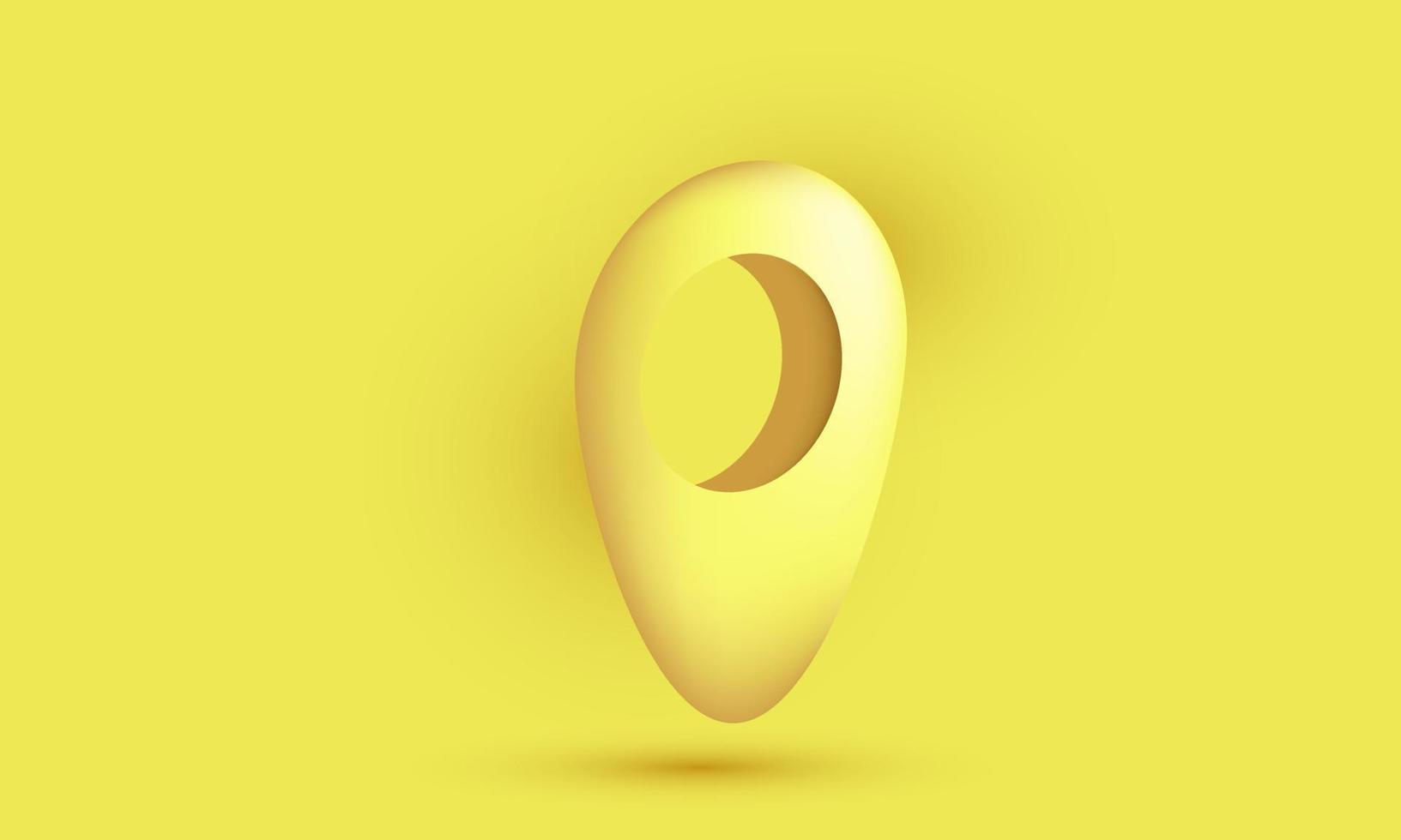 unique 3d yellow maps realistic icon isolated on vector