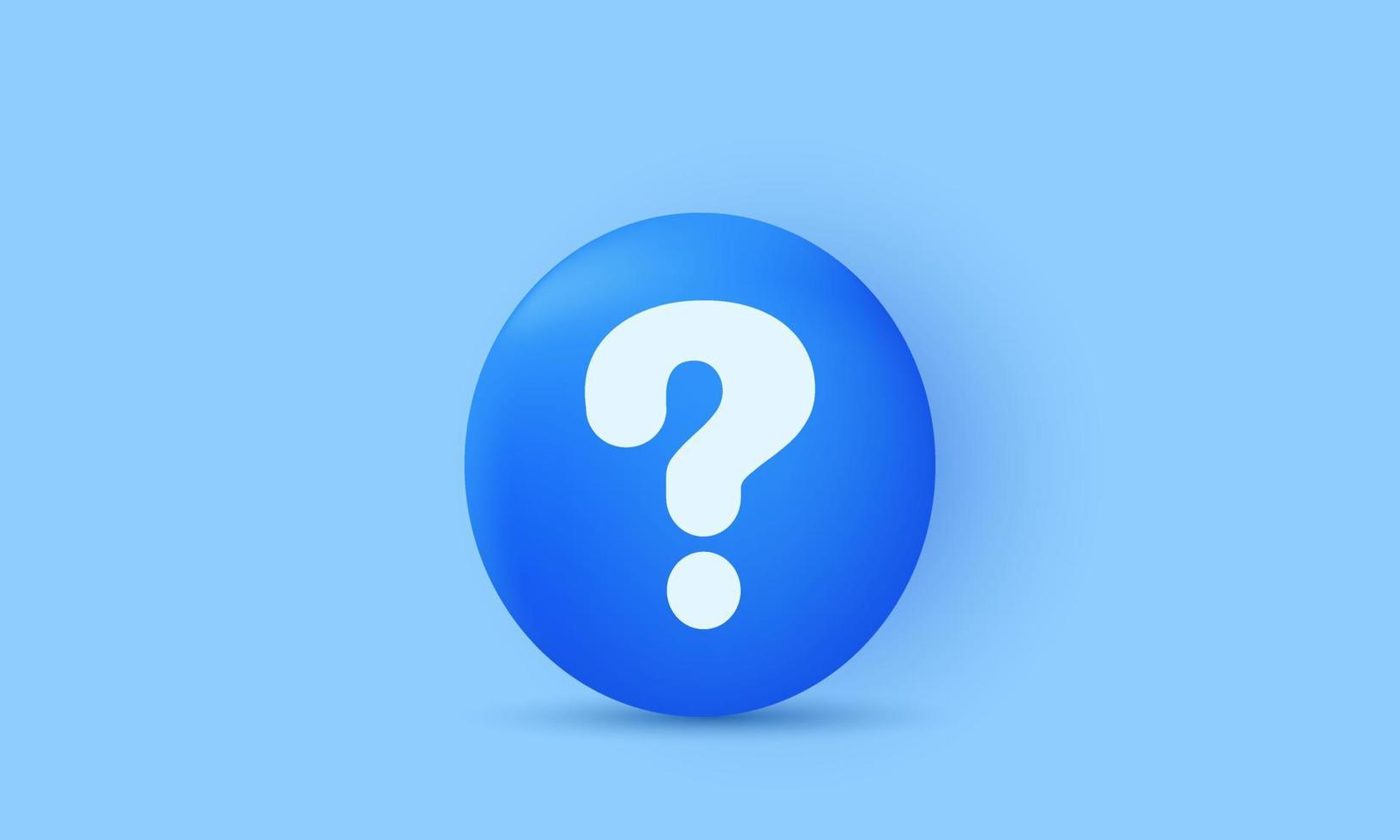 unique speech question mark faq support realistic 3d design isolated on vector