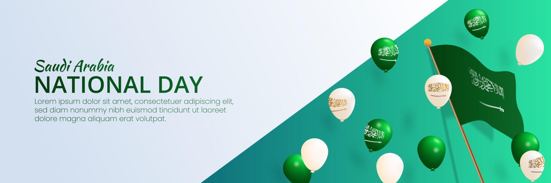 Realistic Saudi Arabia National Day Banner vector