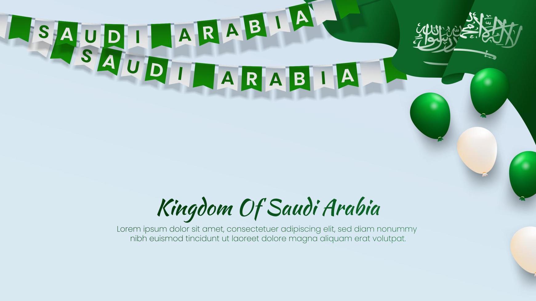 banner realista del día nacional de arabia saudita vector