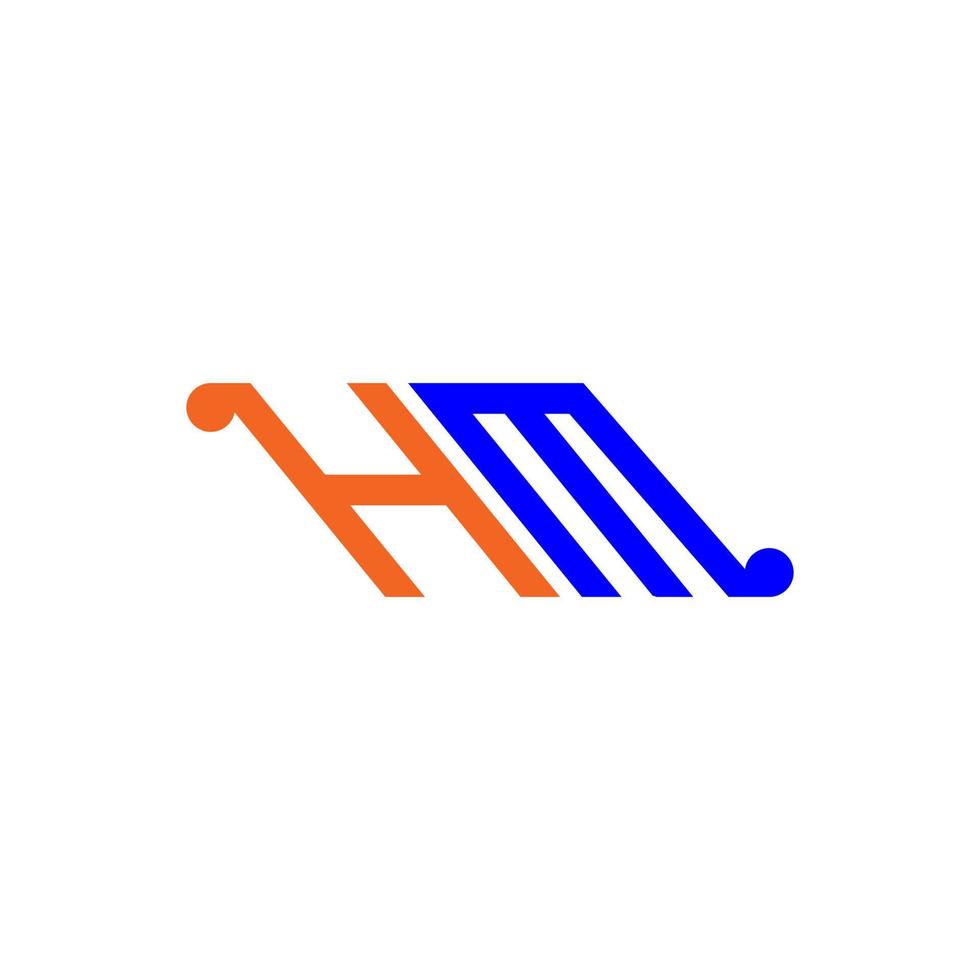 diseño creativo del logotipo de la letra hm con gráfico vectorial vector