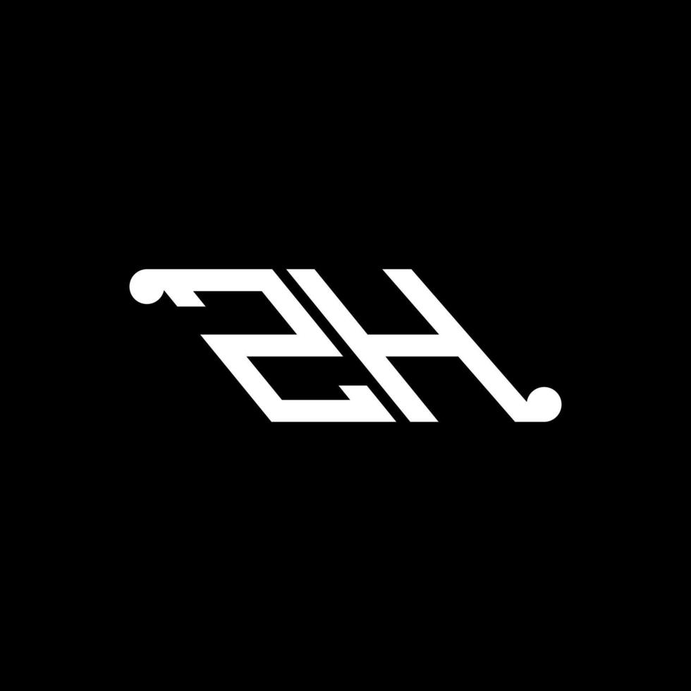diseño creativo del logotipo de la letra zh con gráfico vectorial vector