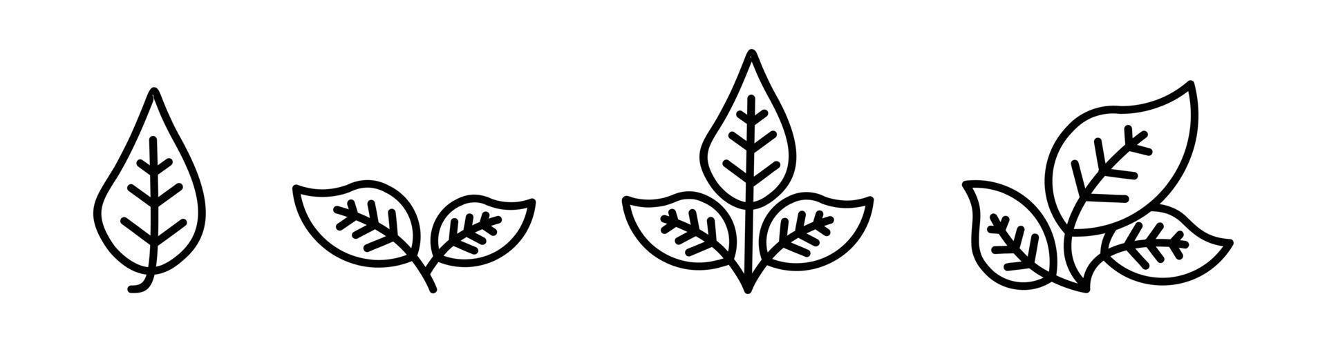 conjunto de iconos de hoja, vector de elemento de naturaleza de ecología de hoja aislado en ilustración de vector de fondo blanco