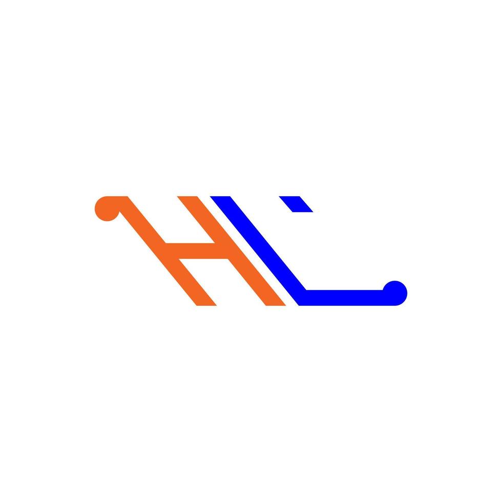 Diseño creativo del logotipo de la letra hl con gráfico vectorial vector