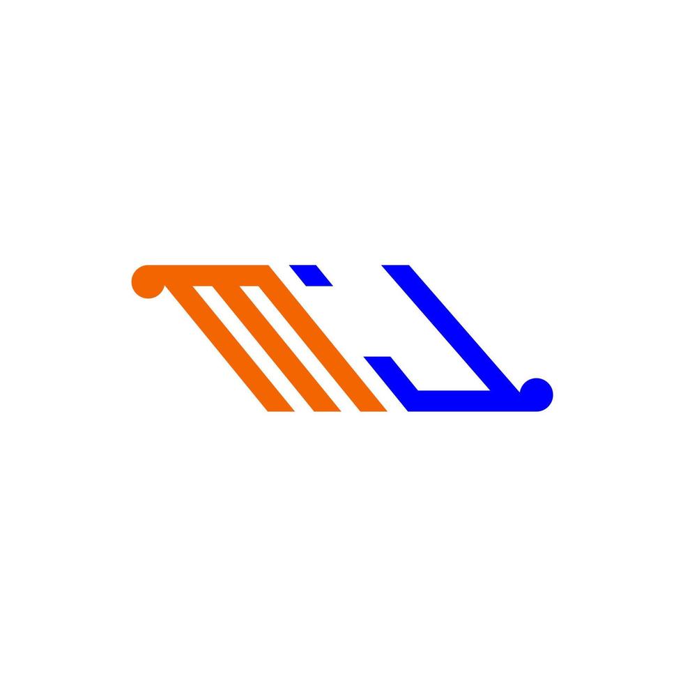 diseño creativo del logotipo de la letra mj con gráfico vectorial vector