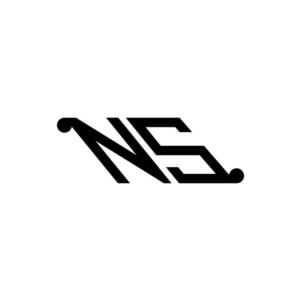 diseño creativo del logotipo de la letra ns con gráfico vectorial vector