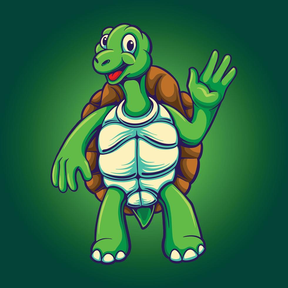 Funny sea turtle cartoon mascot Vector illustrations for your work Logo, mascot merchandise t-shirt, stickers and Label designs, poster, greeting cards advertising business company or brands.