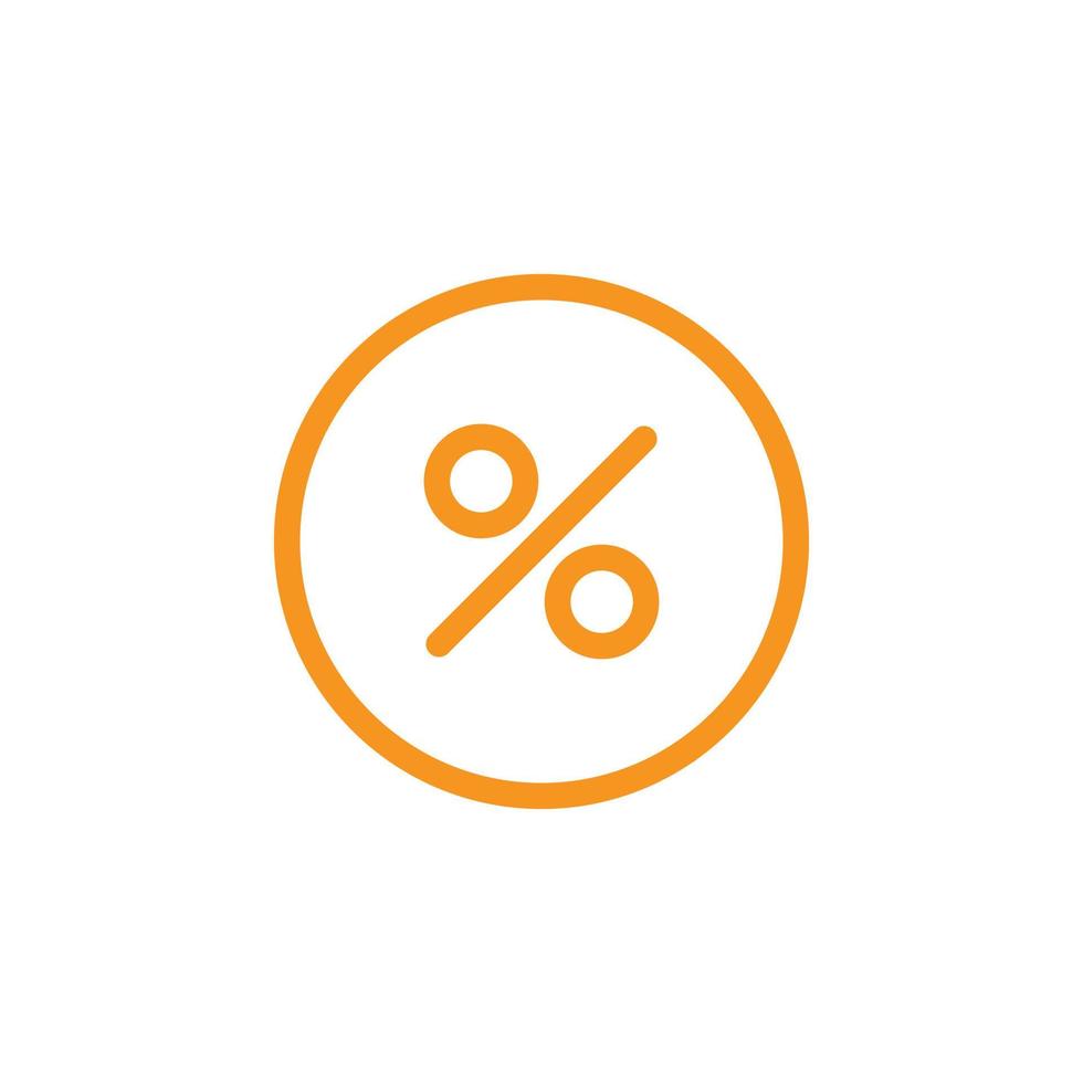 eps10 orange vector percentage line icon isolated on white background. discount tag outline symbol in a simple flat trendy modern style for your website design, logo, UI, and mobile application