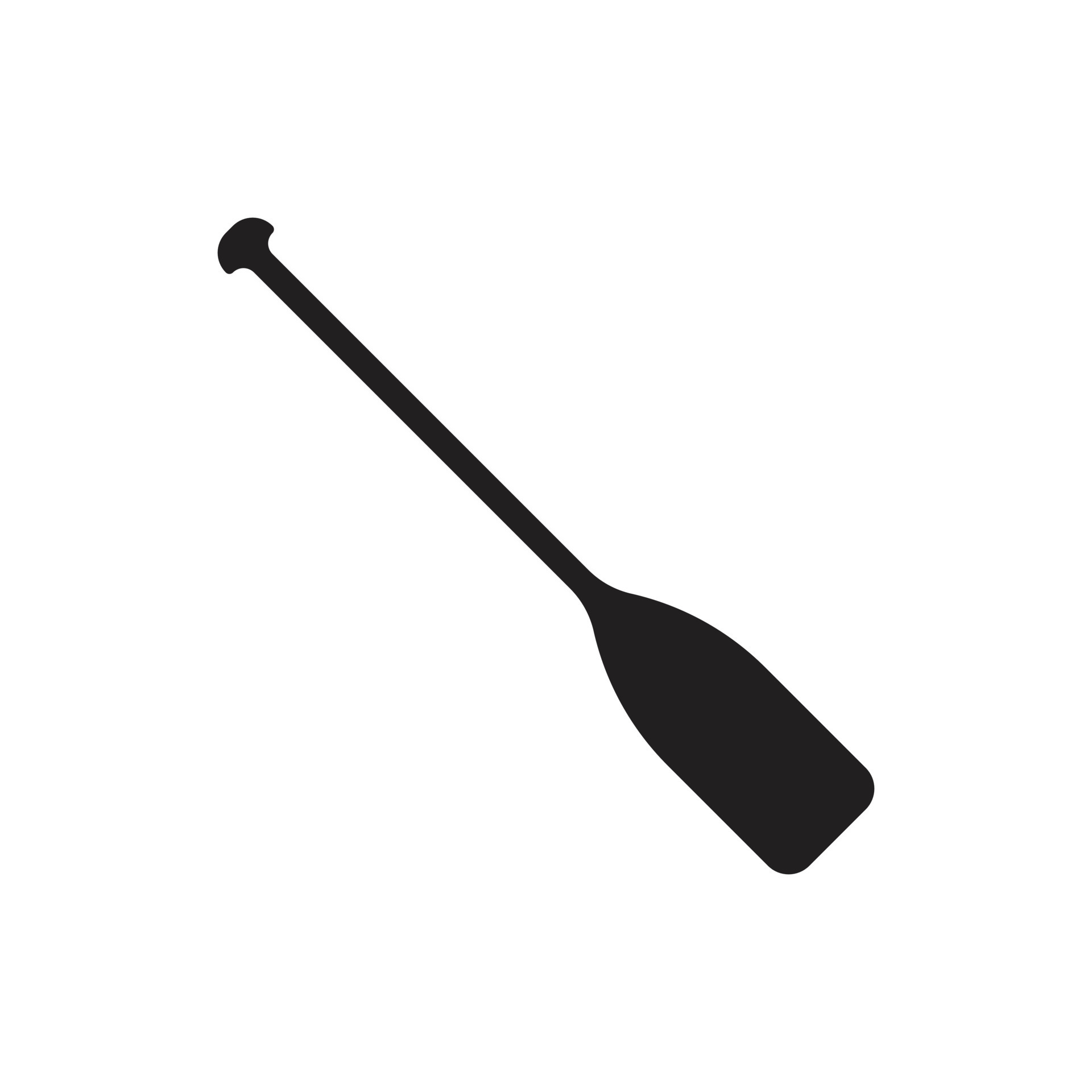 eps10 black vector paddle icon isolated on white background. canoe