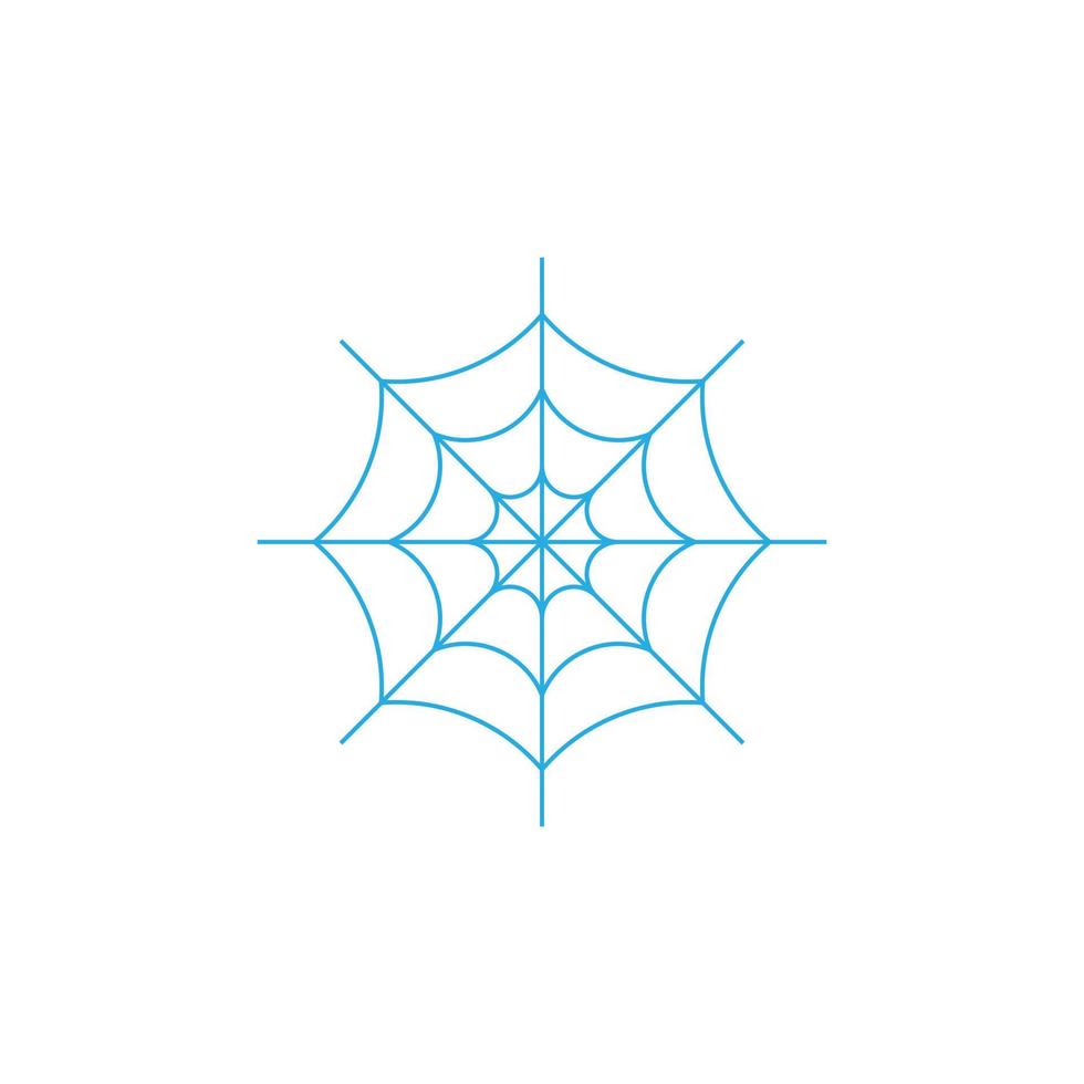 eps10 blue vector spider line icon isolated on white background. spider net outline symbol in a simple flat trendy modern style for your website design, logo, pictogram, and mobile application