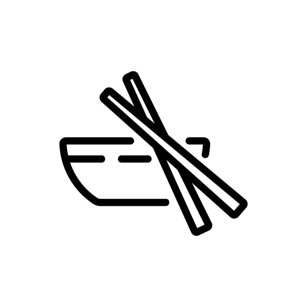 chopstick and dishware icon vector outline illustration