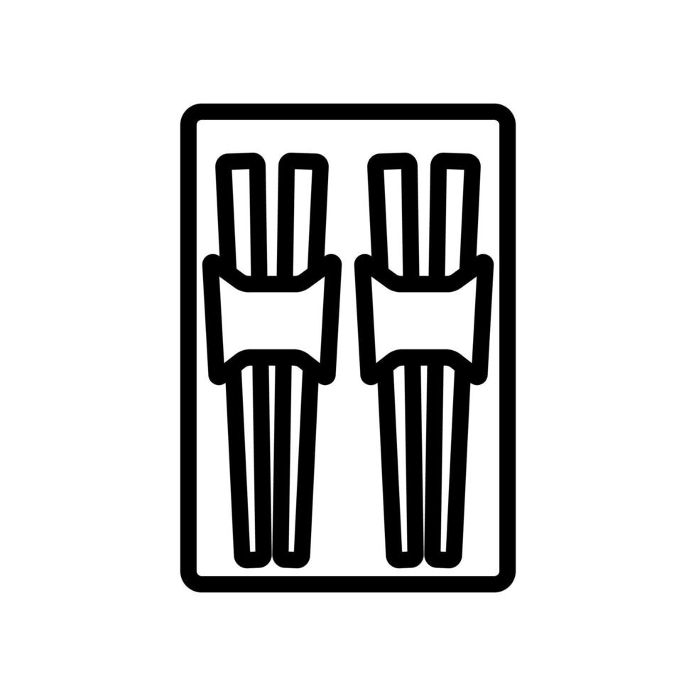 chopstick kitchen ware set icon vector outline illustration