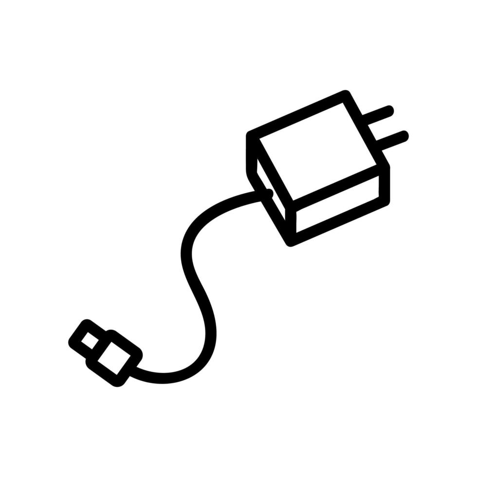 wire and charging power supply icon vector outline illustration