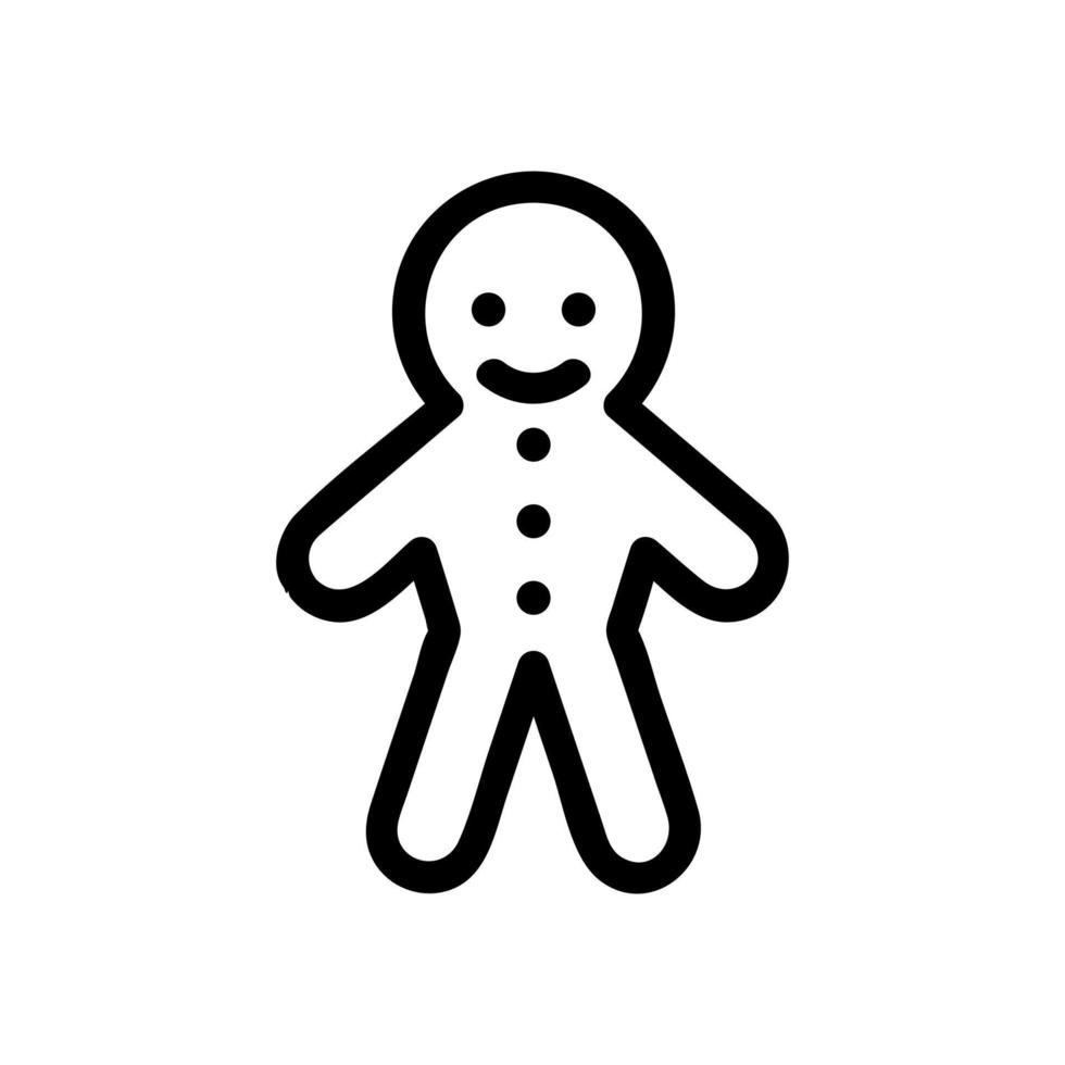 vector de icono de pan de jengibre de jengibre. ilustración de símbolo de contorno aislado