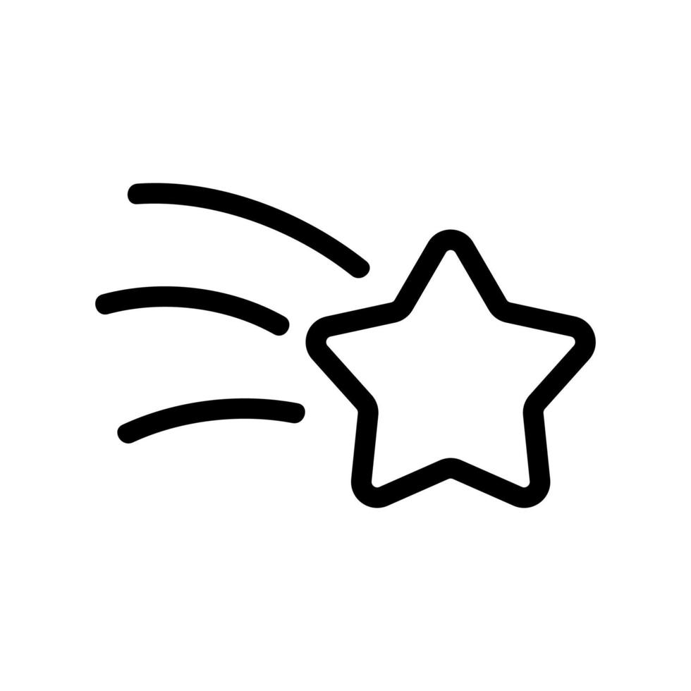 The shooting star is a vector icon. Isolated contour symbol illustration