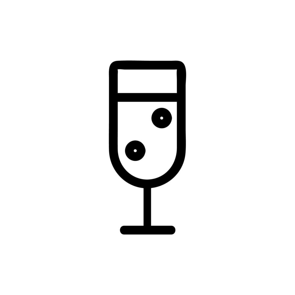 a glass of champagne icon vector. Isolated contour symbol illustration vector