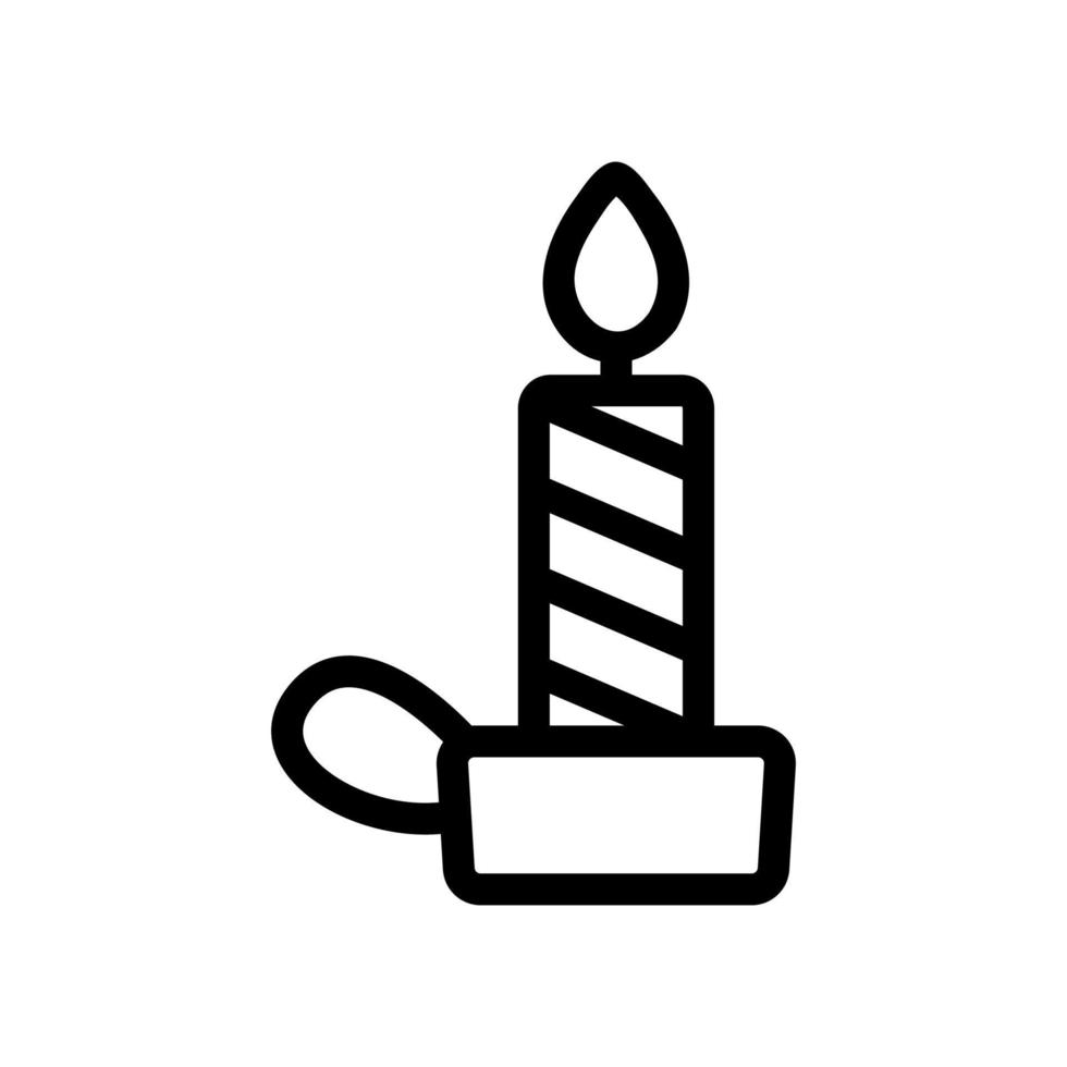 New Year Candle Icon Vector. Isolated contour symbol illustration vector