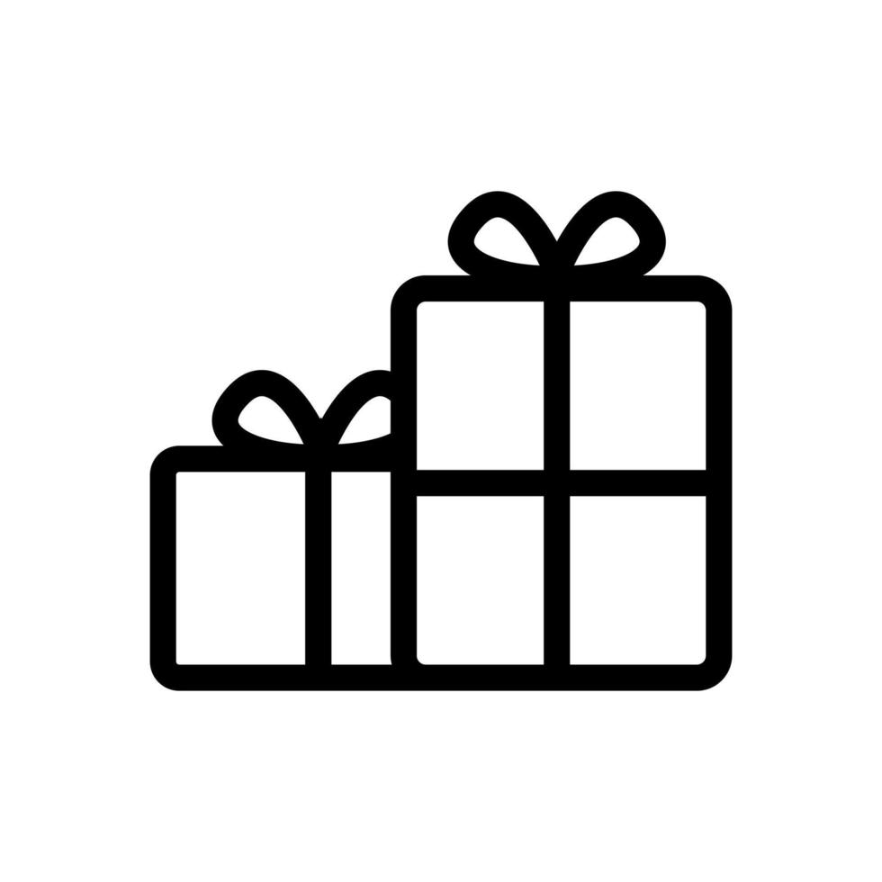 vector de icono de regalos de navidad. ilustración de símbolo de contorno aislado