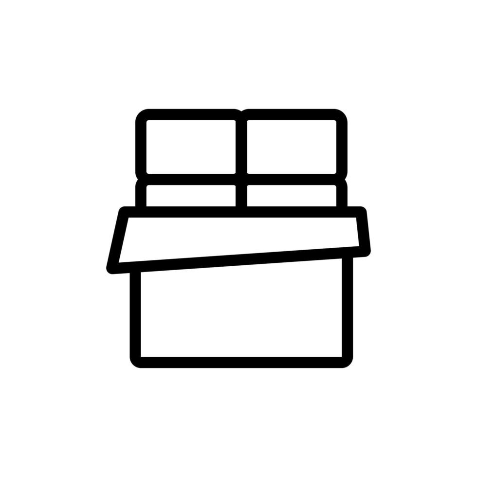 chocolate opened package icon vector outline illustration