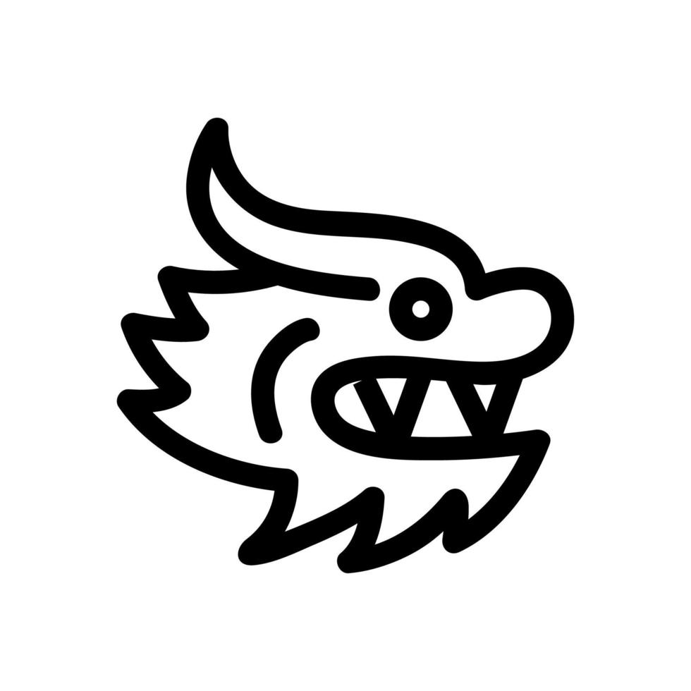 Dragon mask icon vector. Isolated contour symbol illustration vector