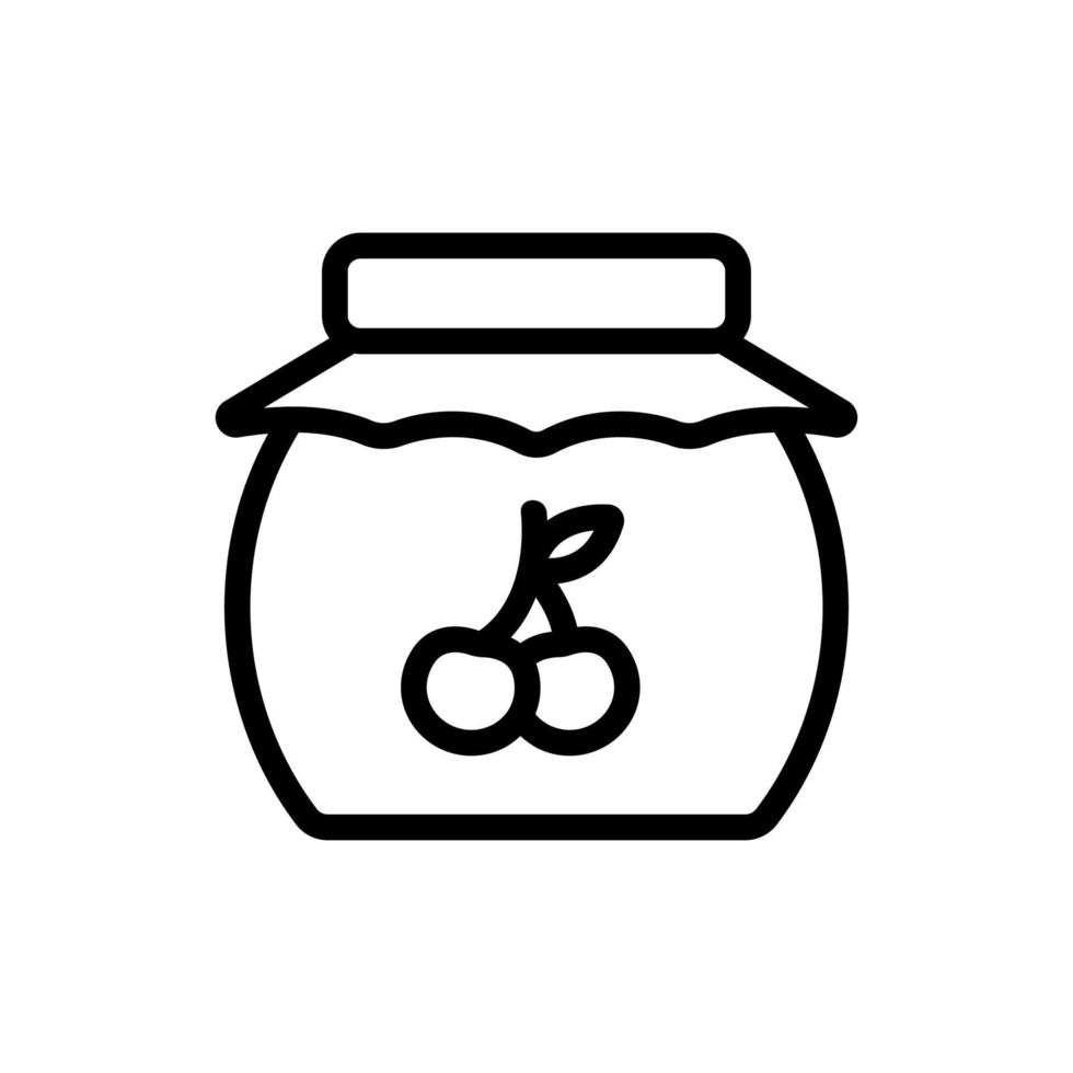 cherry jam icon vector outline illustration