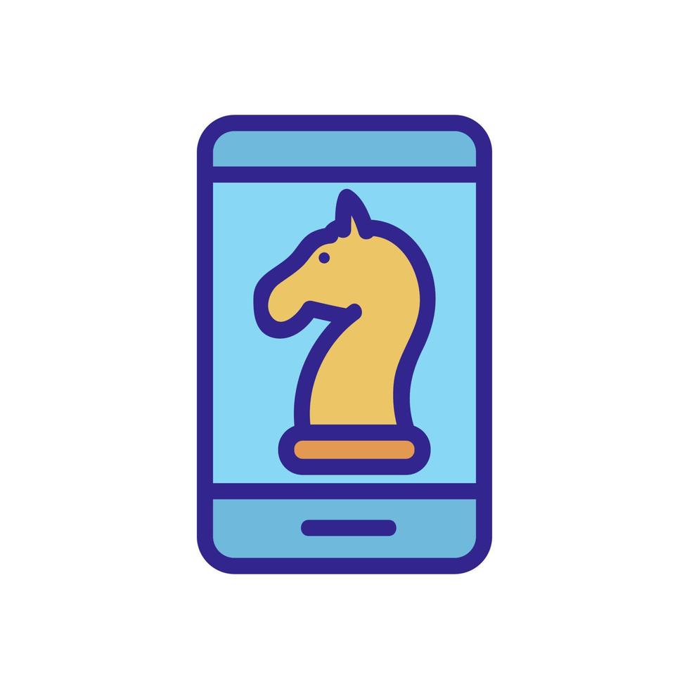 mobile chess application icon vector outline illustration