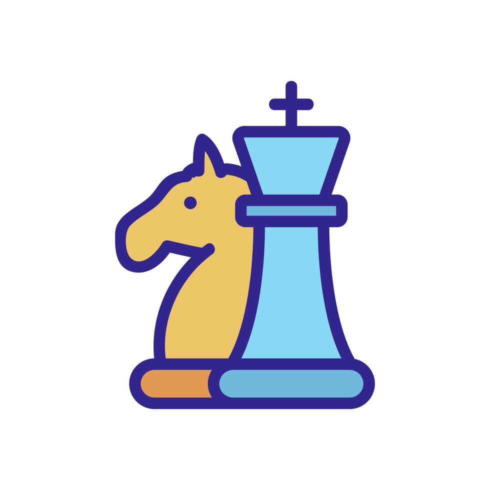 las piezas de ajedrez caballo icono vector contorno ilustración