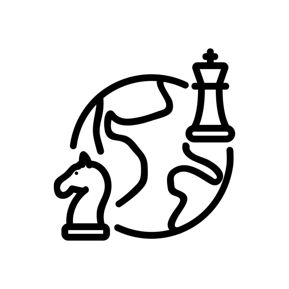 global tournament chess icon vector outline illustration