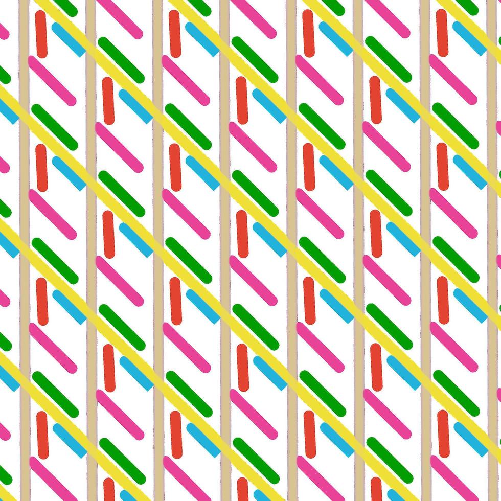 Pink, yellow, red, blue,brown and green stripes on a white background.seamless pattern,vector illustration vector