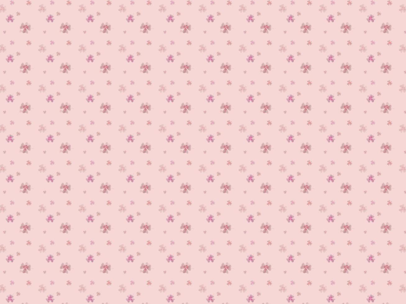 plain cute pattern with small flowers  pastel pink background vector