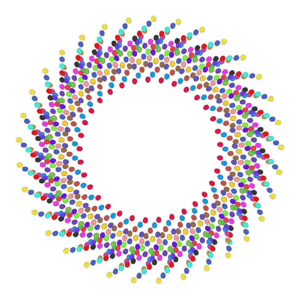 colorful multi colores dots egg shape round frame on white background,vector illustration vector