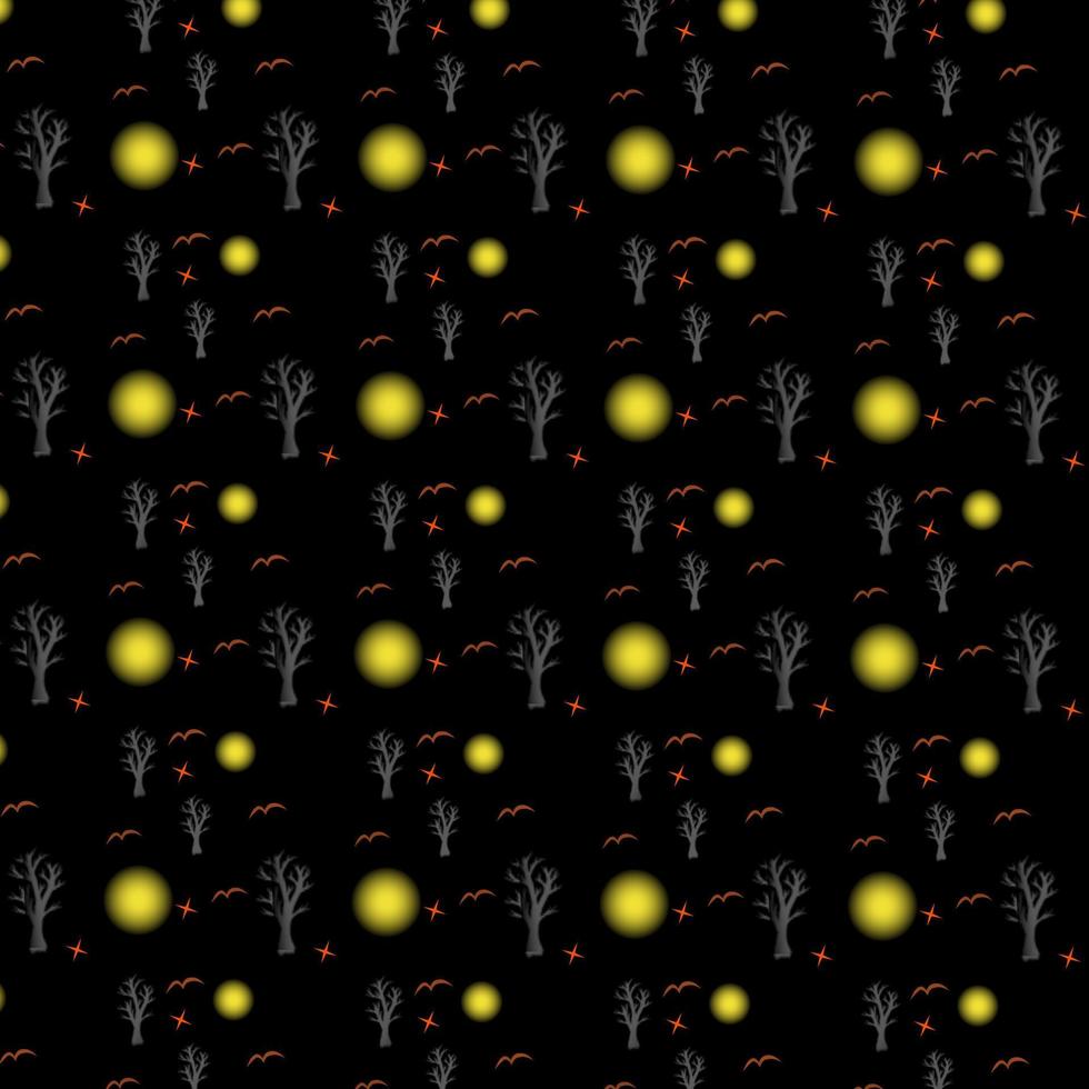 abstract seamless pattern moon halloween on black vector