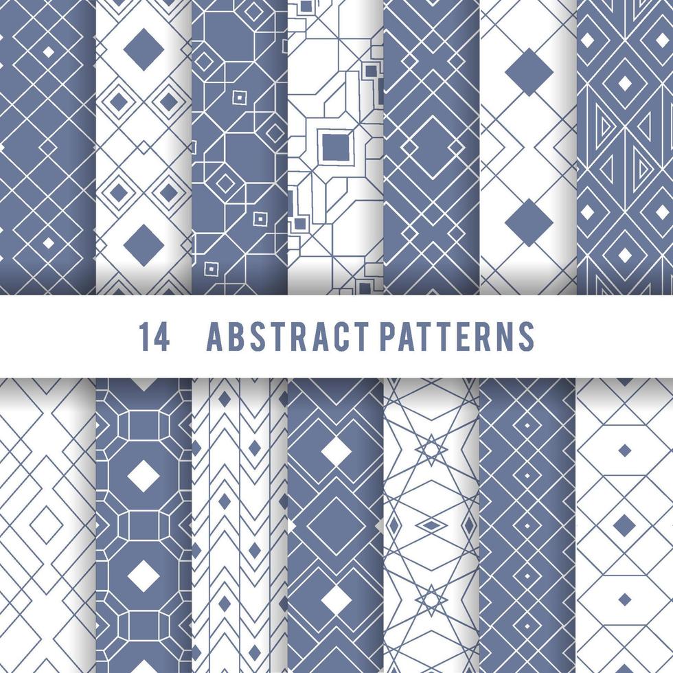 Collection of striped seamless geometric patterns. Digital design. vector