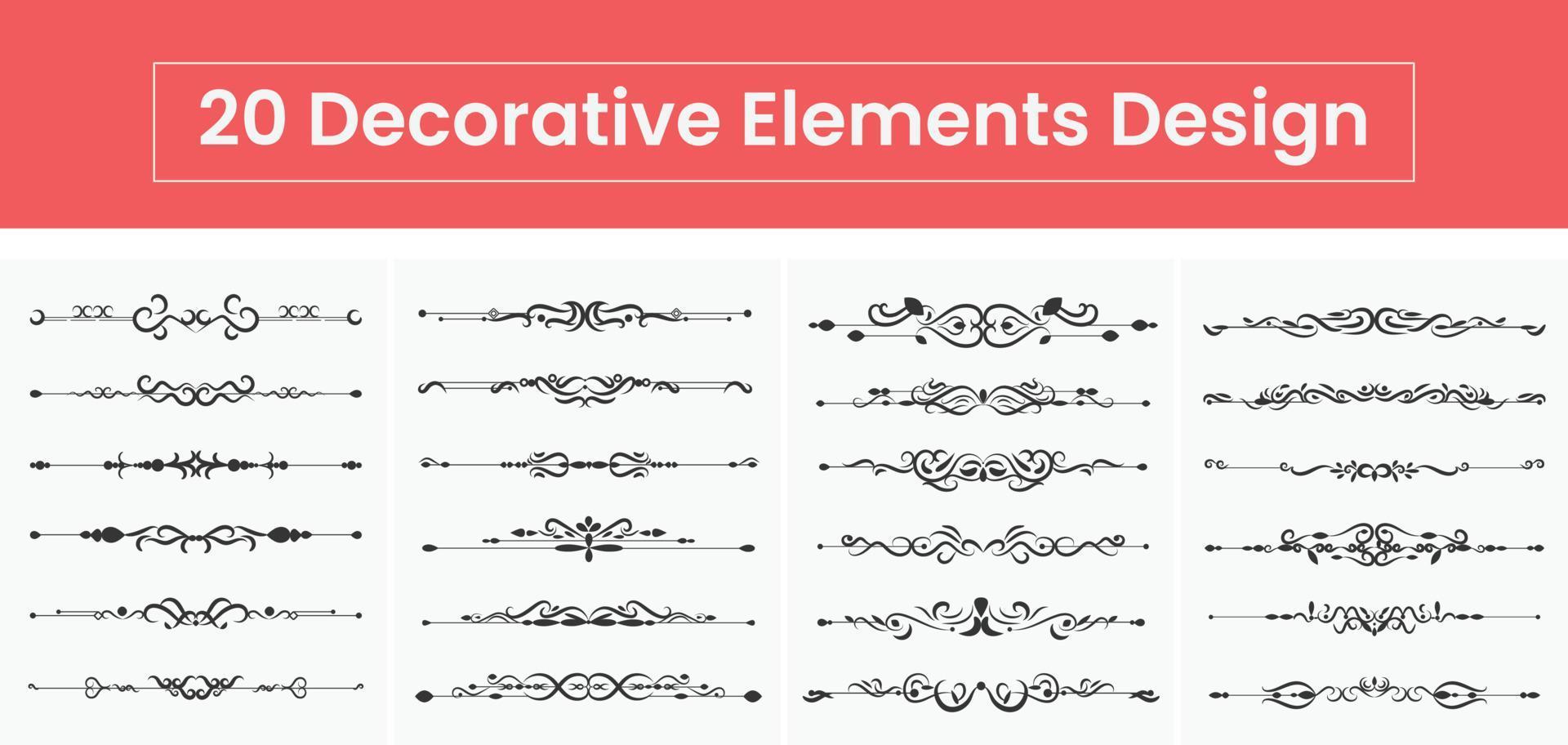 elementos gráficos, elementos vintage vectoriales, ilustración vectorial de elementos florales, bordes y divisores, diseño floral, diseño decorativo vector