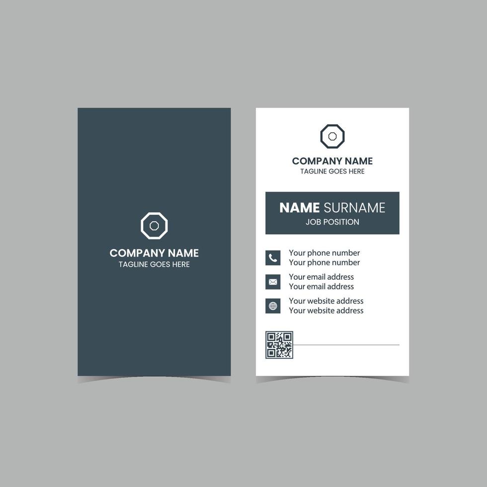 Double-sided Vector Modern Creative and Clean Business Card template. Portrait and landscape orientation. Horizontal and vertical layout. Vector illustration