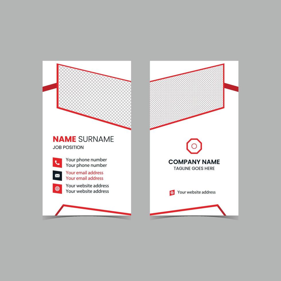 Double-sided Vector Modern Creative and Clean Business Card template. Portrait and landscape orientation. Horizontal and vertical layout. Vector illustration