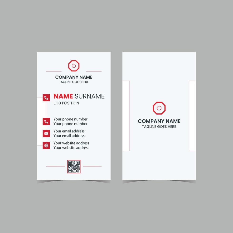 Double-sided Vector Modern Creative and Clean Business Card template. Portrait and landscape orientation. Horizontal and vertical layout. Vector illustration
