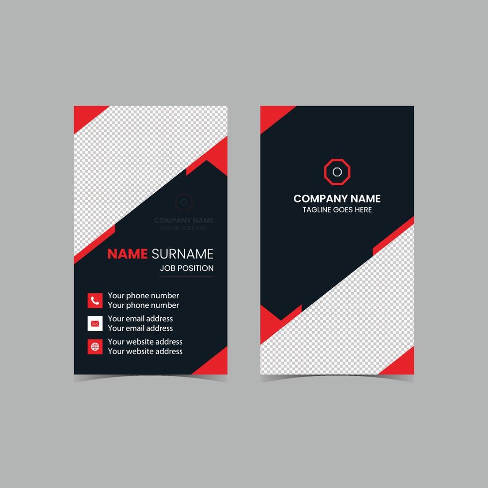 Double-sided Vector Modern Creative and Clean Business Card template. Portrait and landscape orientation. Horizontal and vertical layout. Vector illustration