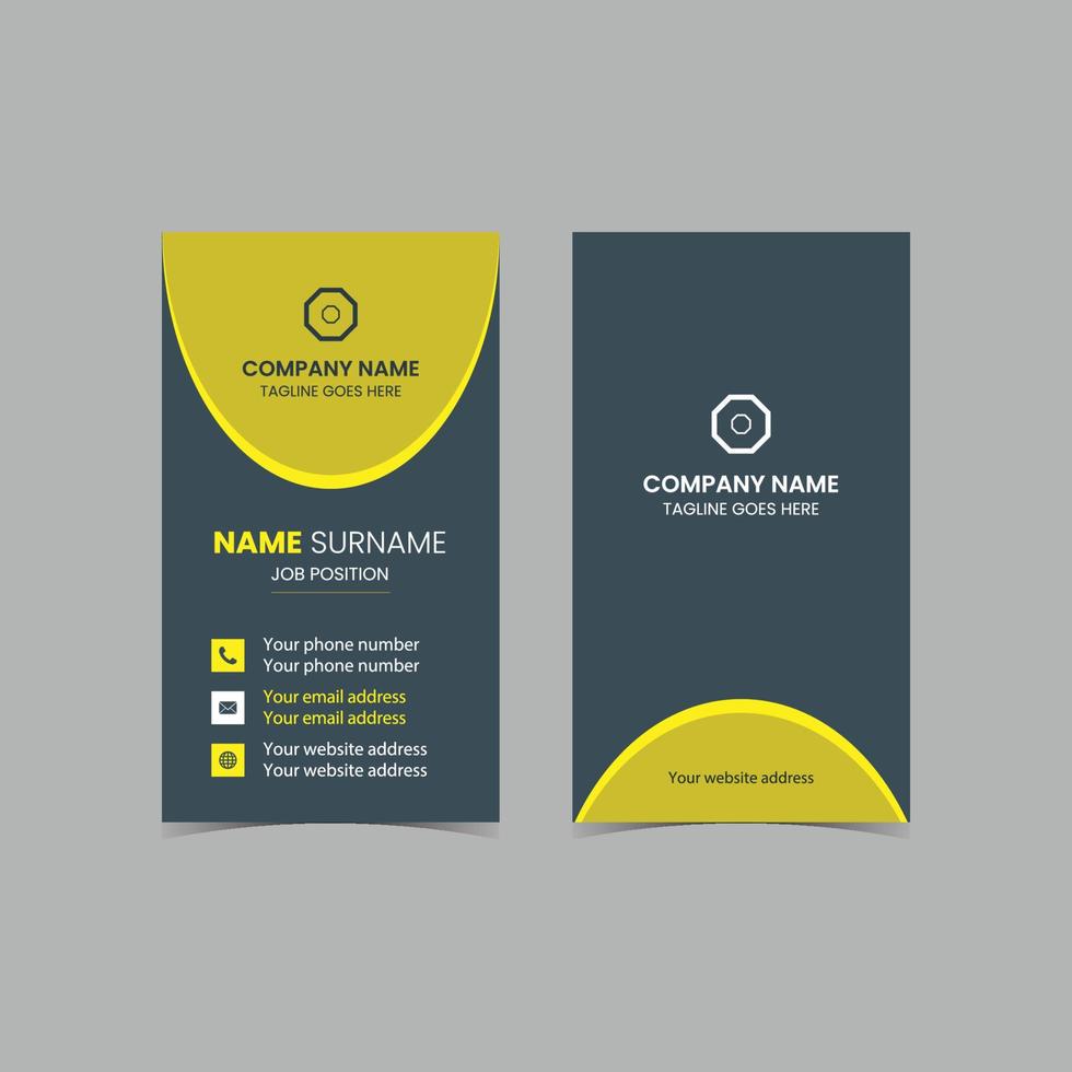 Double-sided Vector Modern Creative and Clean Business Card template. Portrait and landscape orientation. Horizontal and vertical layout. Vector illustration