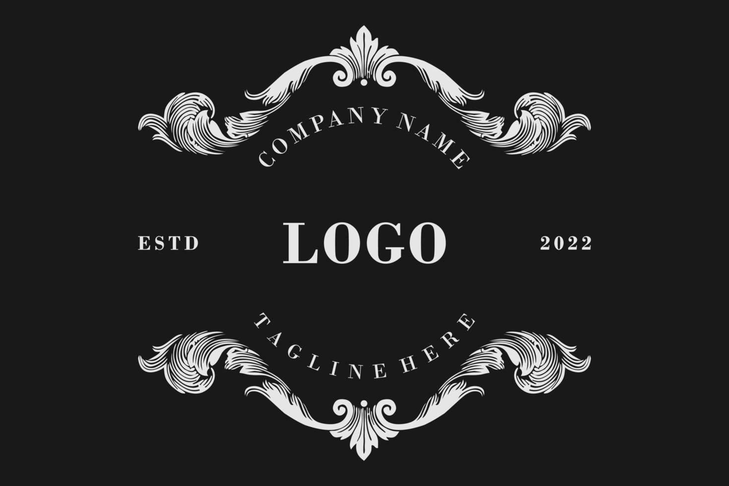 fondo del logotipo de la vendimia. marco de lujo clásico y clipart vector