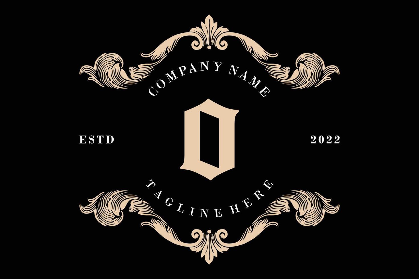 Luxury Letter Logo Design. Letter O Abstract Vintage Retro Frame And Clip Art vector