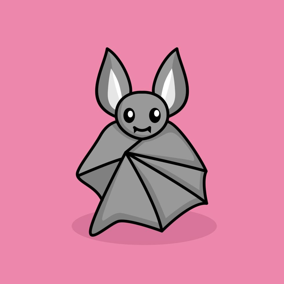 Cute Bat Premium Vector Illustration