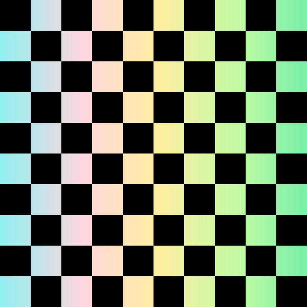Black and rainbow squares seamless pattern.Checkered flag. Vector illustration.
