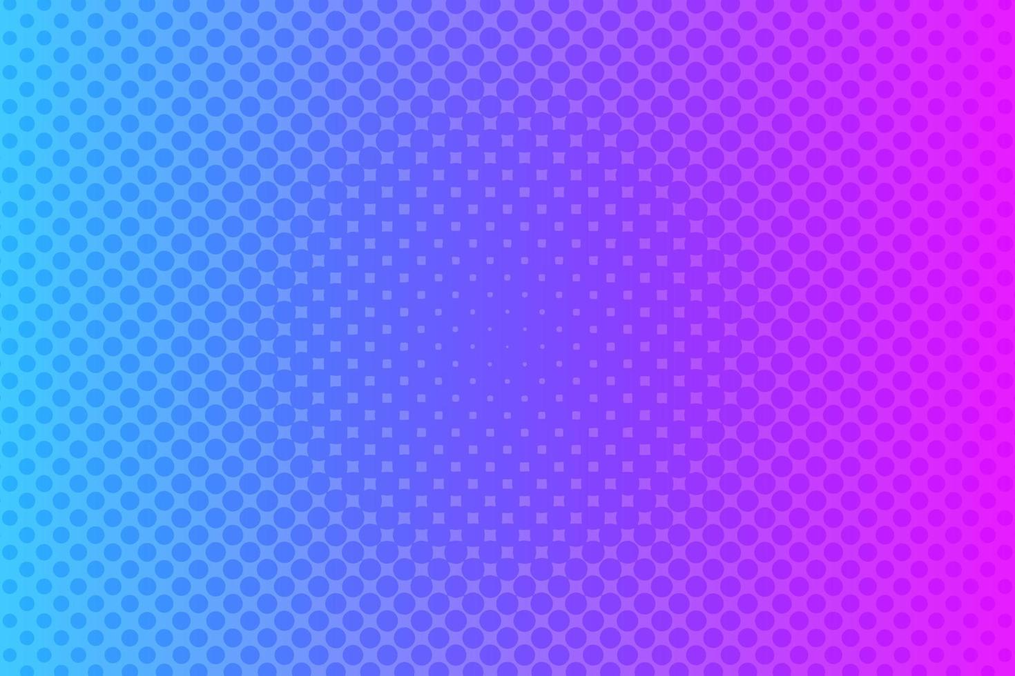 Blue purple pop art background with halftone dots in retro comic style. Vector illustration.